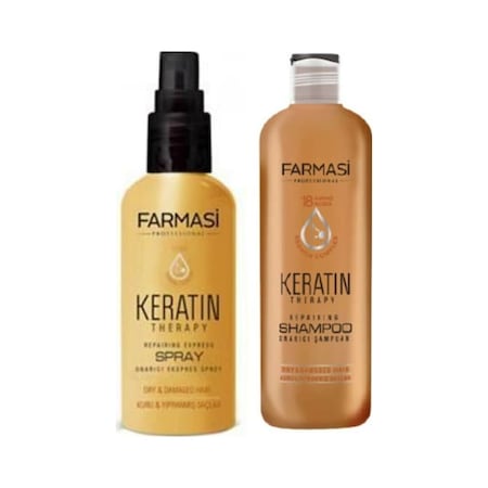 Farmasi Keratin Therapy Onarıcı Şampuan 360 ML + Onarıcı Sprey