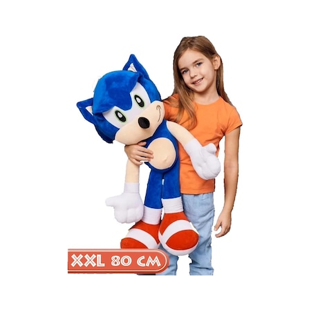 Xxl Kumaş Sonic Boom Hedgehog Kirpi Sonic Peluş Oyuncak Uyku & Oyun Arkadaşı Dev Boy 80 Cm