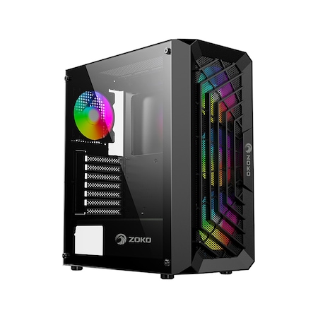 Zoko Chiko 4x12 CM ARGB Fan Mesh Panel Temper Camlı Gaming Kasa