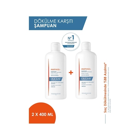 Ducray Anaphase+ Saç Dökülmelerine Karşı Bakım Şampuanı 2 X 400 Ml