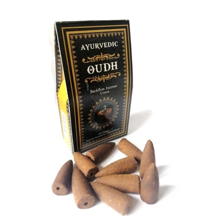 Ayurvedic Oudh Öd Ağacı Konik Geri Akış Tütsü 10'lu