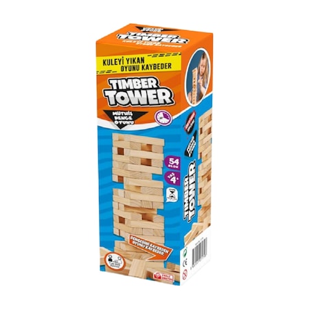 Timber Tower Denge Jenga 54 Parça Ahşap Denge Kule Oyunu