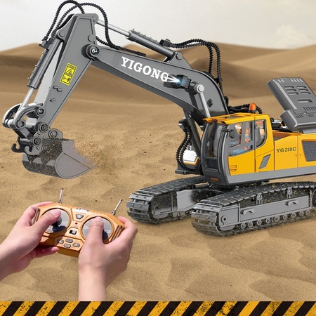Işıklı Sesli Full Fonksiyon Metal Hareketli Kepçe 2.4ghz Uzaktan Kumandalı 680 Rotasyon Excavator
