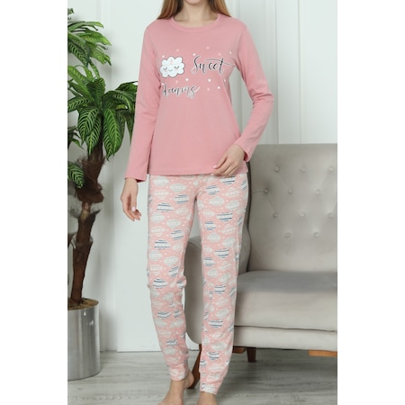 Kadın Pijama Takımı Pamuklu Gülkurusu 12004 R28