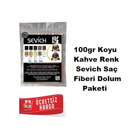 Sevich 100 Gr Koyu Kahve Saç Fiberi Keratin Saç Tozu