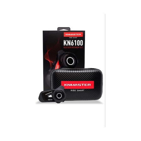 Knmaster Kn6100 Bluetooth Intercom Kulaklık Seti Çantalı Siyah