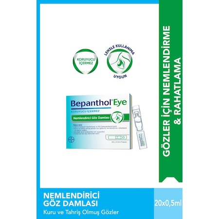 Bepantholeye Nemlendirici Göz Damlası Tekli Doz 20 x 0.5 ML Flakon