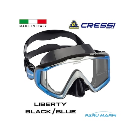 Cressi Liberty Trısıde Black/Blue Dalış Ve Yüzme Maskesi