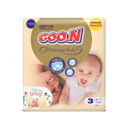 Goon Premium Soft Bebek Bezi 3 Numara Fırsat Paketi 76 Adet