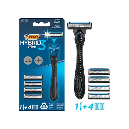 Bic Flex 3 Hybrid Tıraş Bıçağı + Başlık 4'lü