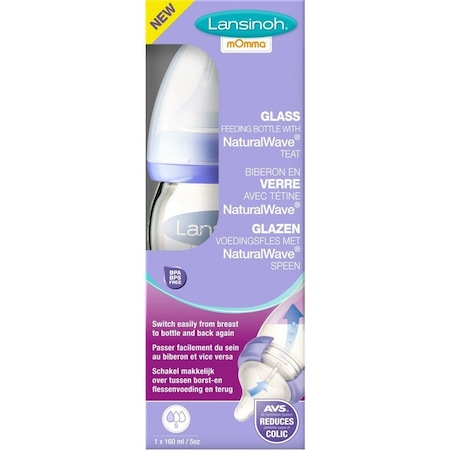 Lansinoh Natural Wave 160 ML Cam Biberon