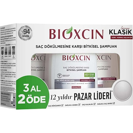 Bioxcin Genesis Kuru ve Normal Saç Dökülmesine Karşı Şampuan 3 x 300 ML