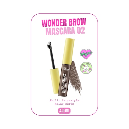 Callista Wonder Brow Eyebrow Mascara Kaş Maskarası 02 Kahve