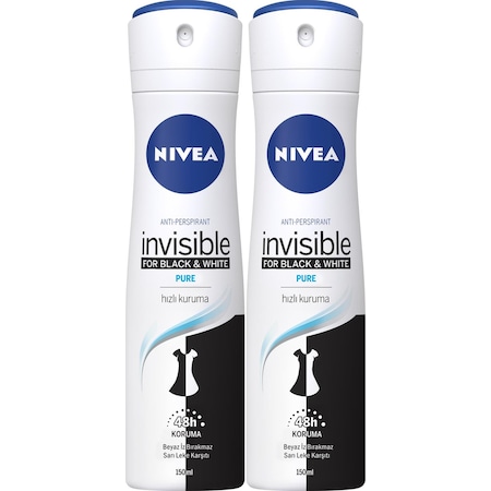 Nivea Invisible Black & Whıte Pure Kadın Sprey Deodorant 2 x 150