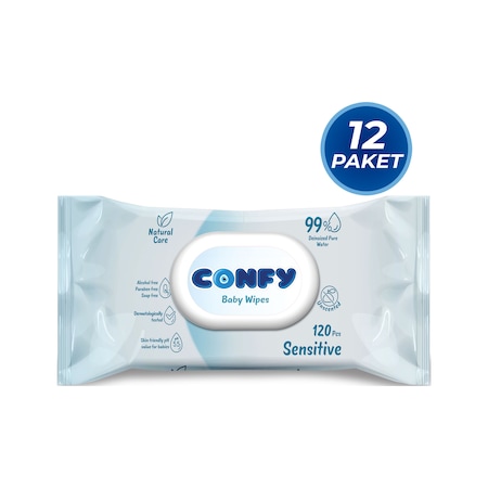 Confy Premium Sensitive Islak Mendil 12 × 120 1440 Yaprak