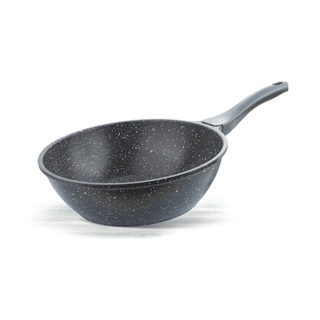 Thermoad Döküm Granit Wok Tava 28 CM Gri