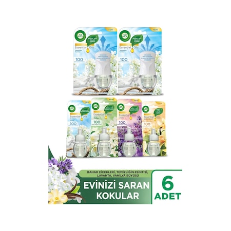 Air Wick Temizliğin Esintisi Elektrikli Oda Kokusu Cihaz Kit 2'li + Yedek Şişe 4'lü