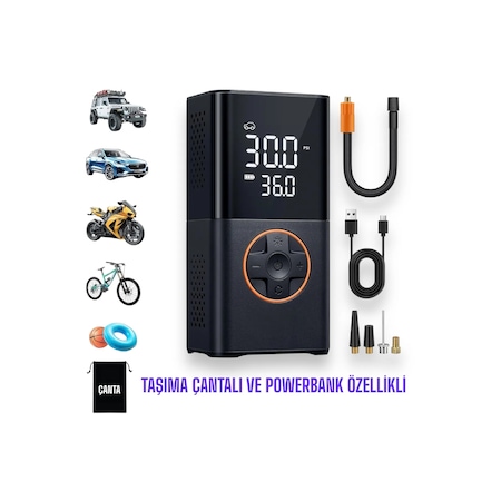Enshall 6611 3600 Mah Şarjlı Lastik, Bsiklet,oto Hava Kompresörü
