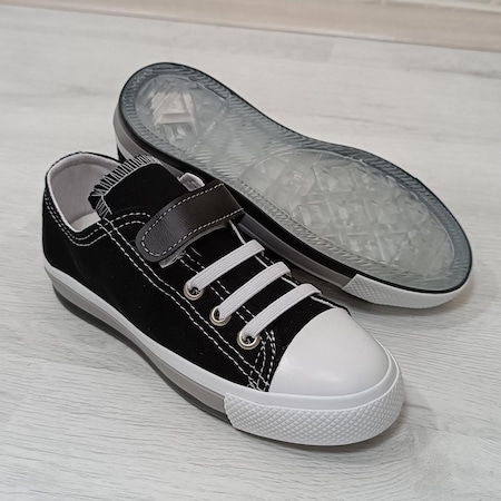 Fiyra 9002 Siyah Keten Sneaker Cırtlı Çocuk Spor Ayakkabı 001