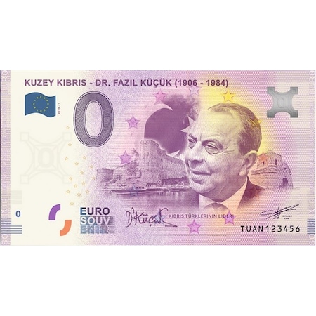 0 Euro Hatıra Parası Kıbrıs -Dr.Fazıl Küçük 2019