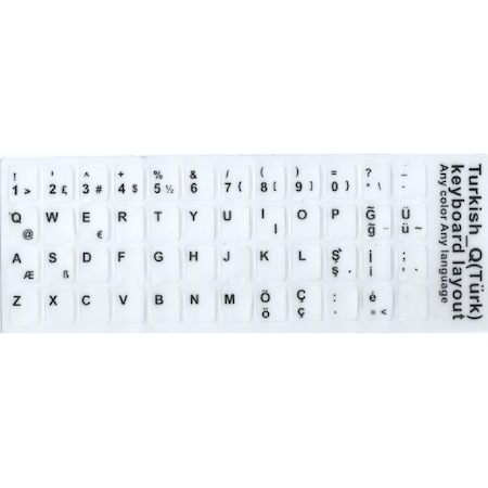 Yabancı Dil Klavye İçin Türkçe Sticker Klavye Sticker Q Beyaz