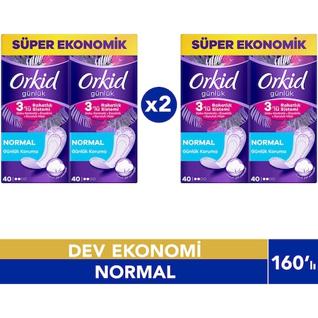 Orkid Günlük Ped Normal Dev Ekonomi Paketi 2 x 80'li