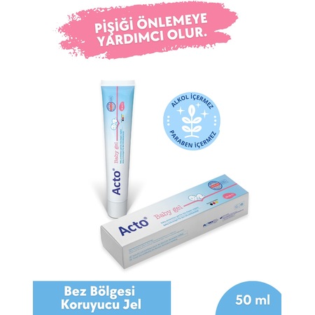 Acto Baby Gel 50 Ml Bebekler İçin Koruyucu Pişik Jeli Bez Bö