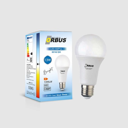 Orbus Bright Led Ampul 13w Beyaz Işık E27 1300lm