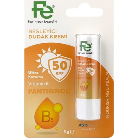 Fe Panthenol Besleyici Dudak Bakım Kremi SPF30 5 G