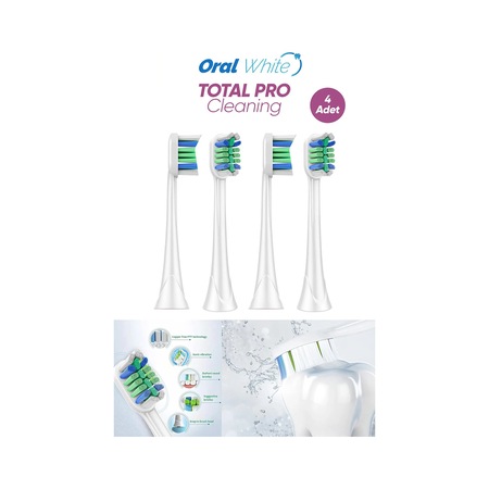 Oral White Sonic Total Pro Cleaning Philips Sonicare Uyumlu 4adet