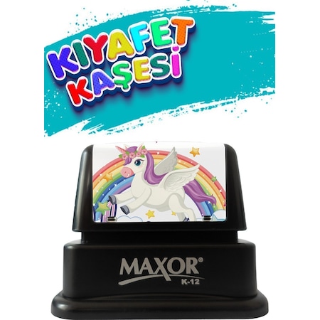 Maxor Kaşe Kıyafet Kaşesi Unicorn Temalı Öğrenci Kaşesi / Kreş / Anaokulu / Ilkokul Öğrenci Kumaş Elbise Kaşesi