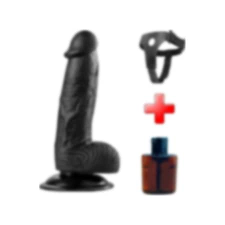 Lilitu Shop 21 Cm Belden Bağlamalı Realistik Zenci Dildo Penis