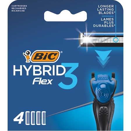 Bic Flex 3 Hybrid Yedek Tıraş Bıçağı Kartuşu 4'lü (3 Bıçak)