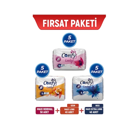 Confy Lady Fırsat Paketi Hijyenik Ped 135'li