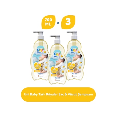 Uni Baby Tatlı Rüyalar Şampuanı 3 x 700 ML