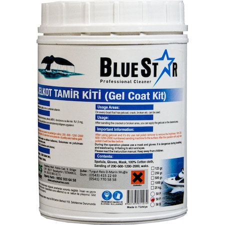 Bluestar Jelkot Tamir Kiti Gel Coat Kit 170 G