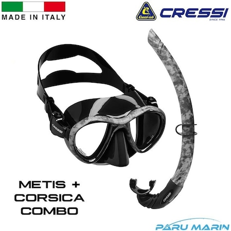 Cressi Combo Metis + Calibro Dalış Seti Black Camo