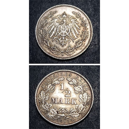 Escoines Koleksiyon 3996367671fbd93cc4 1905 Almanya ½mark 2,76gram Gümüş Ca Eski Yabancı Madeni Para