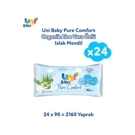 Uni Baby Pure Comfort Organik Aloe Vera Özlü Islak Mendil 24'lü