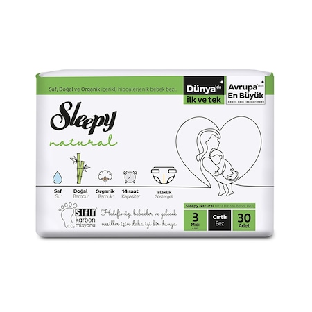 Sleepy Natural Bebek Bezi 3 Numara 30 Adet