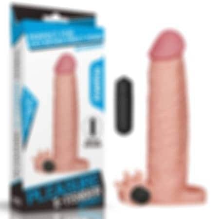 Hızlı Express Lovetoy X-Tender Realistik Titreşimli 5 CM Dolgulu Uzatmalı Penis Kılıfı 19 CM