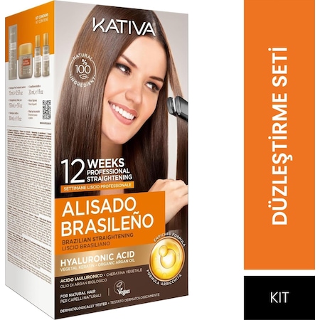 Kativa Brazilian Straightening Kit - Brezilya Keratin Doğal Ve Vegan Saç Düzleştirme Seti