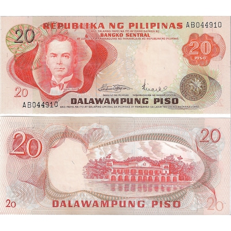Emir Collectıon Filipinler 1970 Yılı 20 Piso Yabancı Kağıt Para Çil Unc Koleksiyon Para
