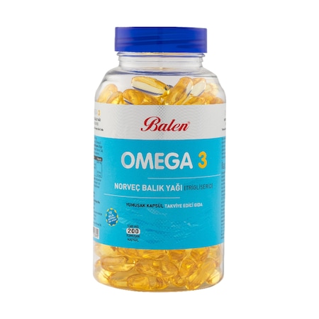 Balen Omega 3 Norveç Balık Yağı Trigliserit 200 Kapsül 1380 MG