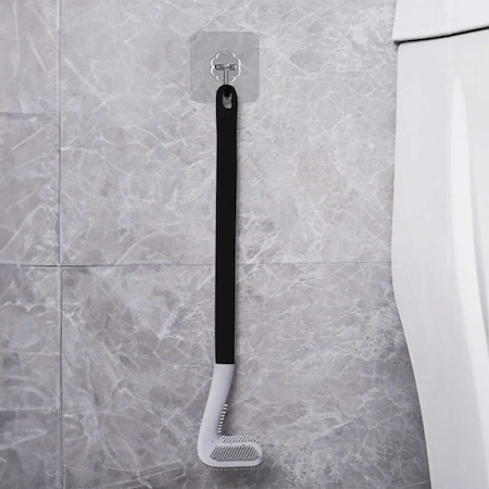 Porsima 1445 Siyah Silikon Banyo Tuvalet Klozet Temizleme Fırçası