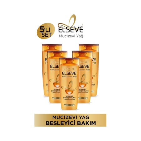 Loreal Paris Elseve 6 Mucizevi Yağ Bakım Şampuanı 5 x 360 ML