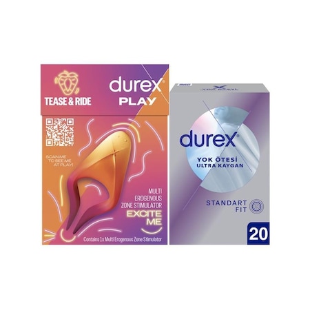 Durex Çoklu Erojen Bölge Uyarıcı + Yok Ötesi Ultra Kaygan İnce Prezervatif 20'li