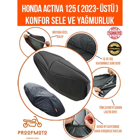 Honda Activa 125 2023 - Üstü Konfor Sele Ve Yağmurluk Kılıf