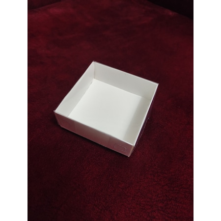 8x8x3 Beyaz Asetat Kapaklı Hediyelik Kutu 100 Adet