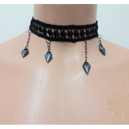 Gotik Sarkıntılı Gerdanlık Kolye Choker